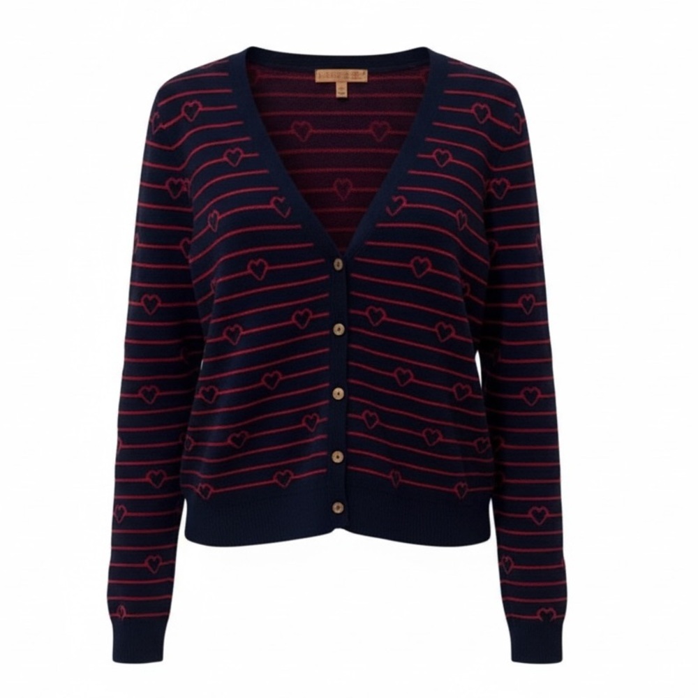 Belldini NWT navy heart cardigan, medium